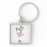Pink Dress Figure Skater T-shirts and Gifts Keychain