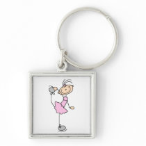 Pink Dress Figure Skater T-shirts and Gifts Keychain
