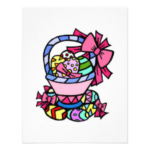 Pink Easter Basket Invites