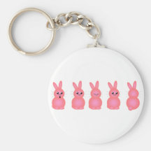 Pink Easter Bunnies Keychains
