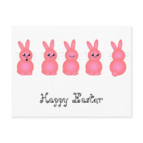 Pink Easter Bunnies Post Card