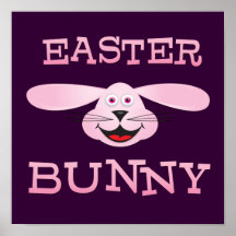 Pink Easter Bunny Posters