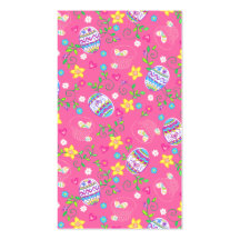 Pink Easter eggs, flowers and baskets Business Card Templates