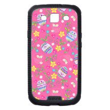 Pink Easter eggs, flowers and baskets Galaxy S3 Cases