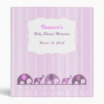 Pink Eggplant Elephant Baby Shower Memories album Vinyl Binder