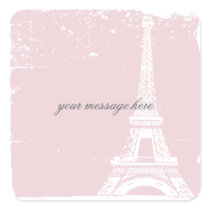 Pink Eiffel Tower Wedding Stickers