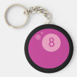 Pink Eightball Key Chain