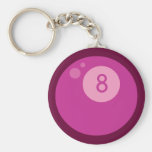 Pink Eightball Key Chain