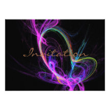 Pink Electric Fractal Personalized Announcement