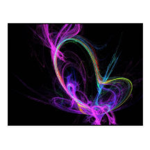 Pink Electric Fractal Postcard