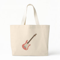 pink electric guitar tote bag