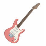 pink electric guitar photo sculptures