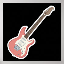 pink electric guitar posters