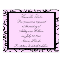 Pink Elegance Save The Date Cards Post Cards