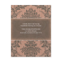 Pink Elegant Damask reception card invitations