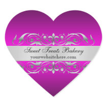 Pink Elegant Heart Cupcake Baking Label Sticker