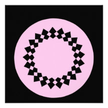 Pink Elegant Round Design. Art Deco Style. Personalized Invitation