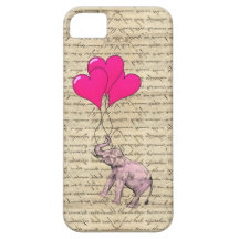 Pink elephant holding balloons iPhone 5 case