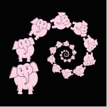 Pink elephant spiral. acrylic cut out