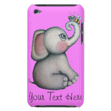Pink Elephant with Bee iPod Touch Case