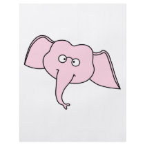 Pink Elephant with Glasses. Cartoon Flyer Design