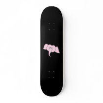 Pink Elephant with Glasses. Cartoon Custom Skate Board