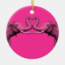 Pink Elephants Christmas Ornaments
