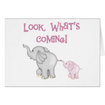 Pink Elephants Look What's Coming Cards