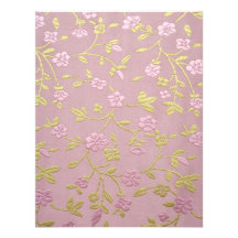 Pink Embroidered Flowers Custom Invitation