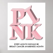 PINK, EVERY MONTH SHOULD BE BREAST CANCER AWARE... POSTER