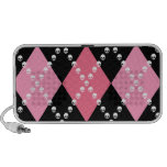 Pink Evil Argyle Pattern Pattern Speakers