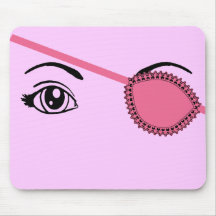 Pink Eyepatch Mouse Pad