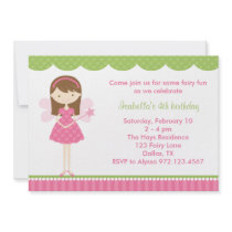 Pink Fairy Birthday Party Invitations