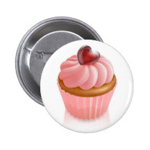 Pink fairy cake cupcake with heart decoration