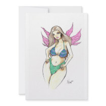 Pink Fairy Wings Personalized Announcements
