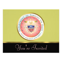 Pink Families on Duty Seal Invitation Customize