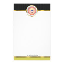 Pink Families on Duty Seal Stationary Customize Stationery