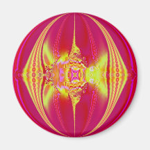 Pink Fantasy Fractal Magnet