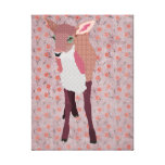 Pink Fawn Art Canvas Stretched Canvas Print