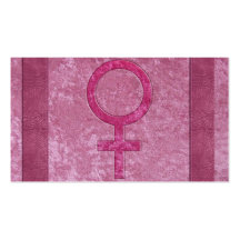 Pink Female Symbol Business Card Templates
