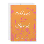 Pink  Field Flowers Sherbet Wedding Invitation