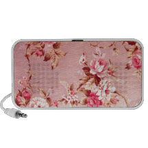 Pink Fifties Floral Pattern. Notebook Speaker