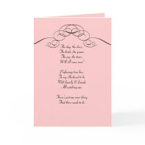 Pink  Filigree Be my bridemaid card
