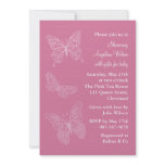 Pink Filigree Butterflies Custom Invitations