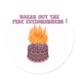 Pink Fire Extinguishers Birthday Cake stickers