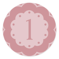 Pink First 1st Birthday Cupcake Topper Sticker DIY