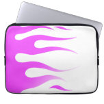 Pink Flames White Neoprene Laptop Sleeve