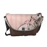 Pink Flamingo and Stripes messenger bags