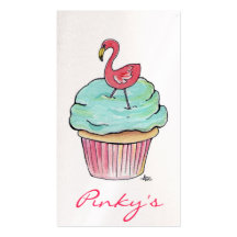 Pink Flamingo Cupcake Custom Business Card