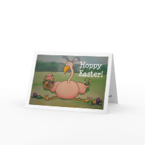 Pink Flamingo Happy Easter Funny Humour Card